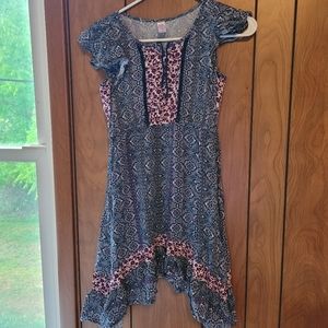 Sz 14 - Justice Dress - Blue & Purple Floral Print